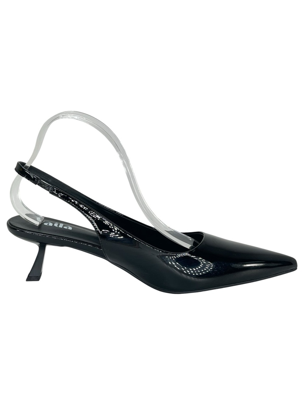 Vaila Lisa Black Patent Leather Slingback Womens Heels Size 13M - Picture 6 of 10